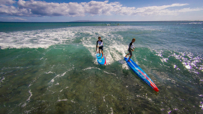 Zane Kekoa Schweitzer and friend - Photo by Matty Schweitzer - 2014 SUP Champion Stand up paddle maui aloha surf