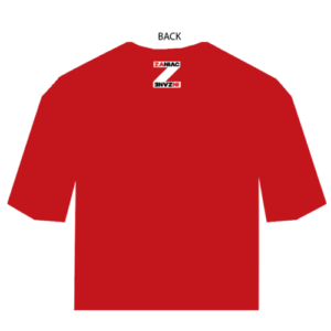 Back of Red T Shirt with Zaniac logo